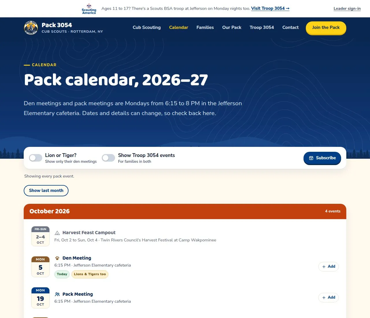 pack3054.org calendar