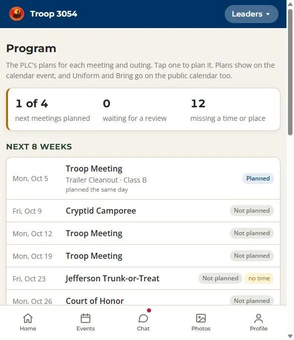 Portal Program page
